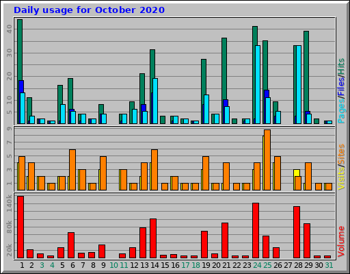 Daily usage for October 2020