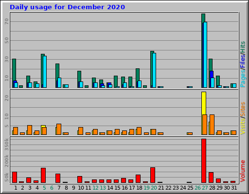 Daily usage for December 2020