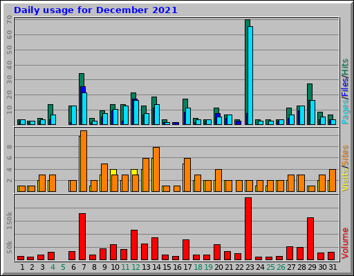 Daily usage for December 2021