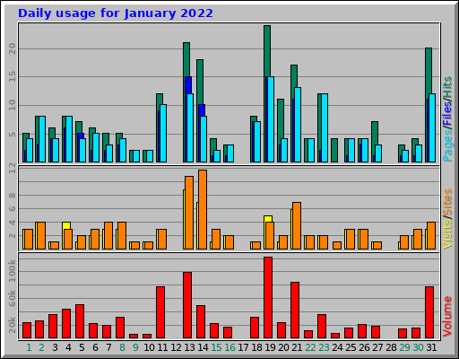 Daily usage for January 2022