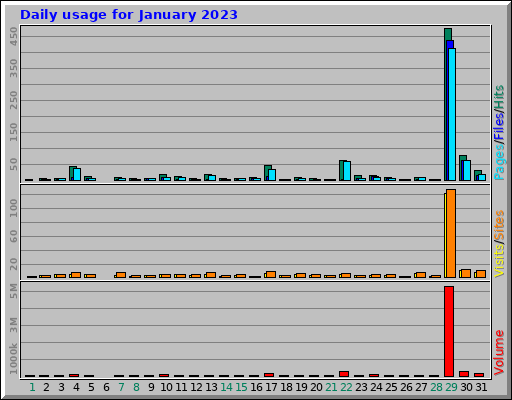 Daily usage for January 2023