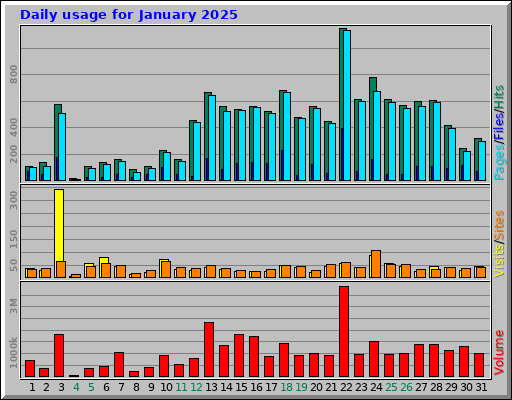 Daily usage for January 2025