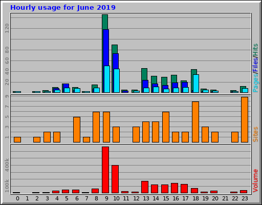 Hourly usage for June 2019