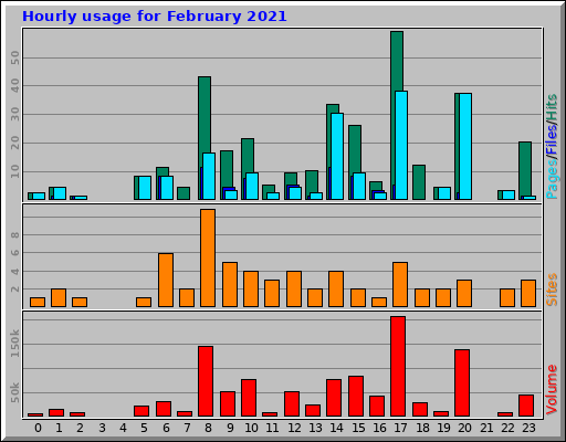 Hourly usage for February 2021