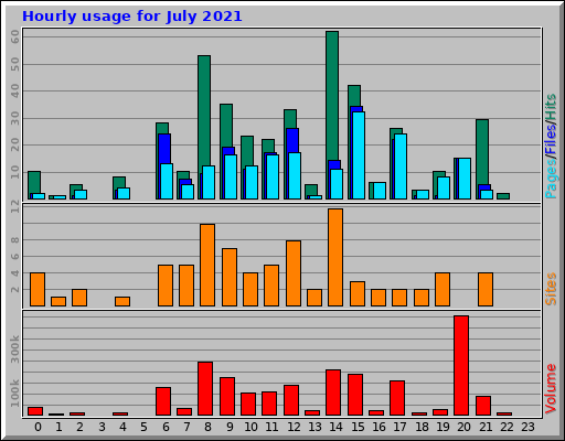 Hourly usage for July 2021