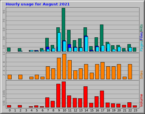 Hourly usage for August 2021