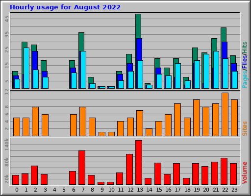 Hourly usage for August 2022