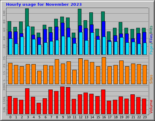 Hourly usage for November 2023