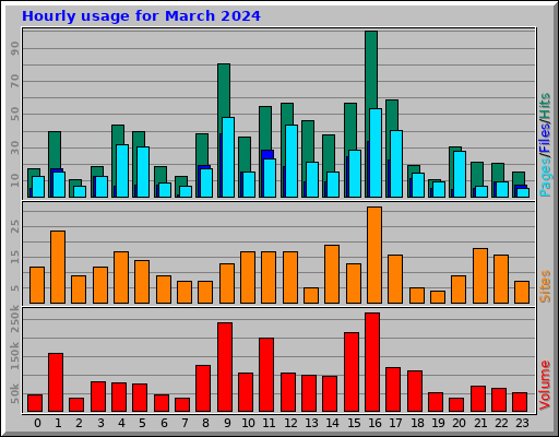 Hourly usage for March 2024