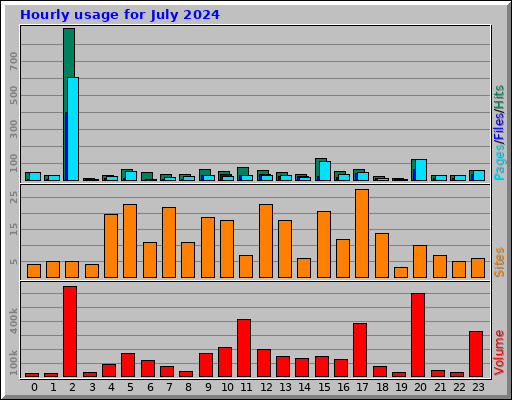 Hourly usage for July 2024