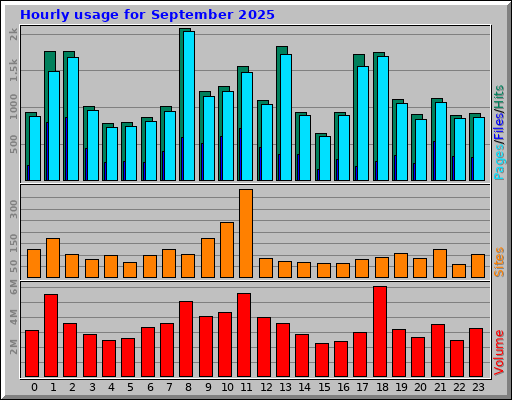 Hourly usage for September 2025