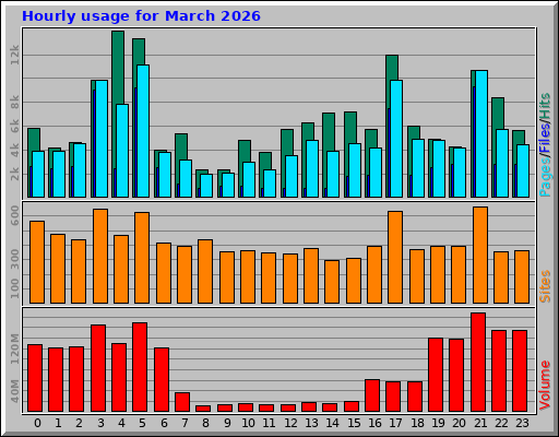 Hourly usage for March 2026