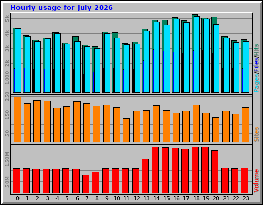 Hourly usage for July 2026